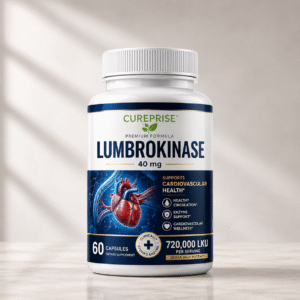 CUREPRISE Lumbrokinase 40 mg 720,000 LKU premium supplement bottle