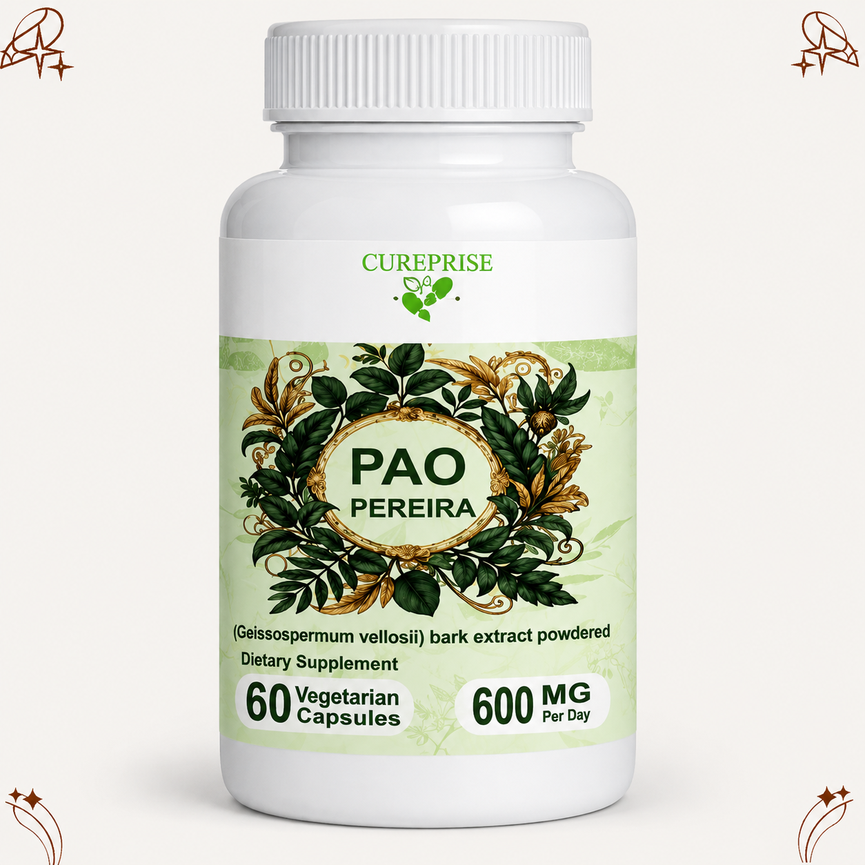 Pao Pereira 600 mg Geissospermum vellosii Cureprise capsules végétales premium