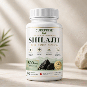 CUREPRISE Shilajit 500 mg premium supplement bottle