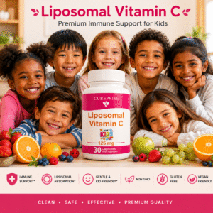 Liposomal Vitamin C Kids Cureprise avec enfants multiculturels souriants