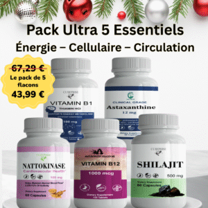 Vitamine B1 + Astaxanthine+  Nattokinase 100 mg + Vitamine B12+ Shilajit