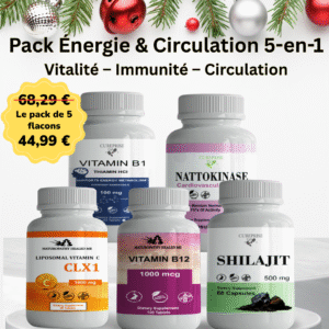 Vitamine B1 + Nattokinase 100 mg +Vitamine C Liposomale CLX1+Vitamine B12+ Shilajit