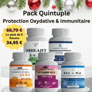 Shilajit +Astaxanthine + Vitamine C Liposomale CLX1 +Vitamine B12 +Vitamines D3 + K2