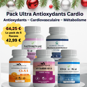 Nattokinase 100 mg+Astaxanthine+ Vitamine C Liposomale CLX1 +  Vitamine b12 + Vitamine d3+k2