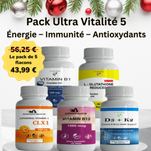 Vitamine B1 + L-Glutathion 500 mg + Vitamine C Liposomale CLX1 +Vitamine B12 +Vitamine d3+k2