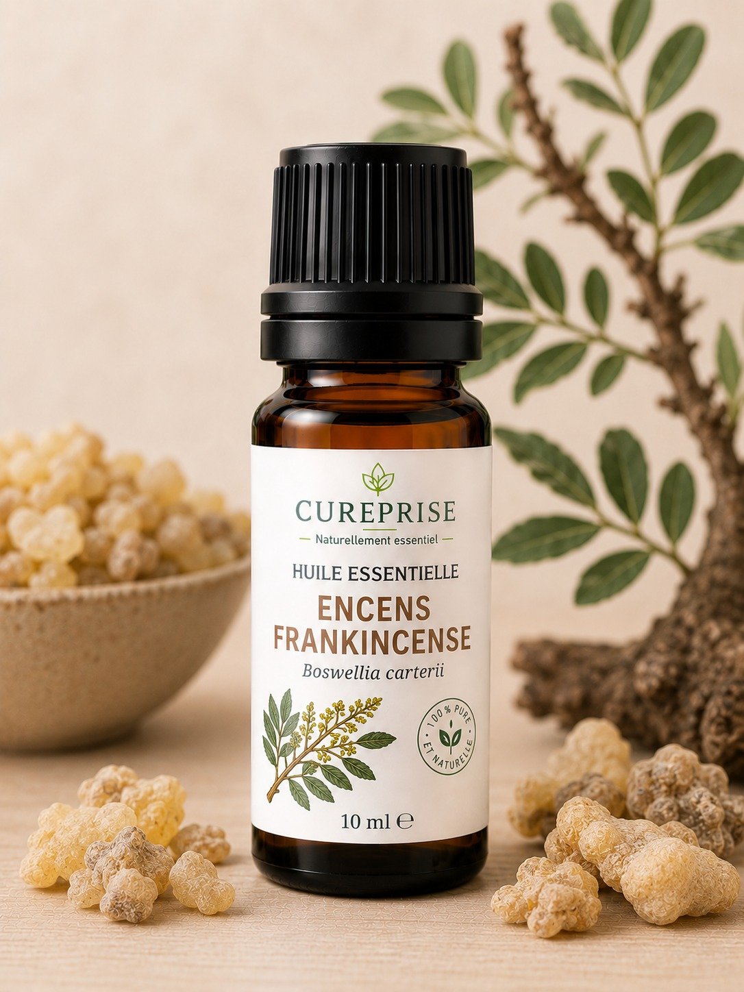 Flacon d’huile essentielle encens 10ml Cureprise
