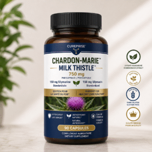 Chardon-Marie Milk Thistle 750 mg Cureprise formule premium bilingue soutien hépatique Text