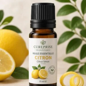 Huile essentielle de citron – Citrus limon – 100% naturelle – 10 ml – CUREPRISE