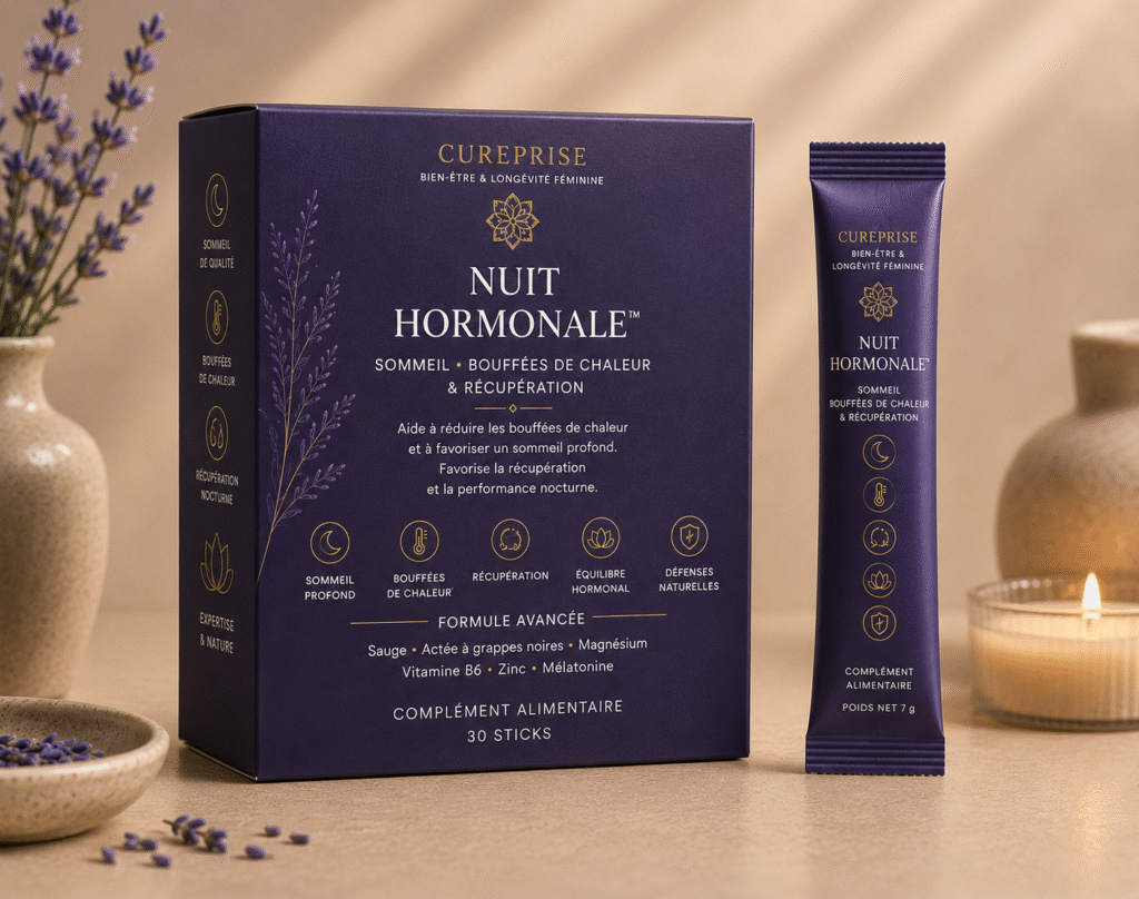 Nuit Hormonale CUREPRISE sommeil bouffées de chaleur récupération 30 sticks