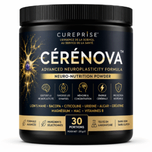 Texte ALT : CÉRÉNOVA™ CUREPRISE – formule neuro-nutritionnelle avancée en poudre