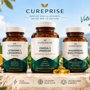 Pack Bien-être Premium CUREPRISE avec vitamine C liposomale CLX1, Oméga 3 Premium et magnésium bisglycinate
