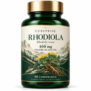 Flacon CUREPRISE Rhodiola 400 mg, poudre de racine de Rhodiola rosea, 90 comprimés